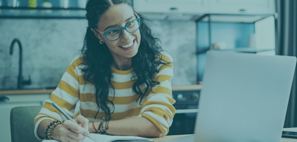 woman working on computer