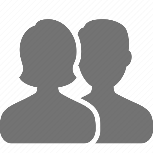 man and woman avatar. Grey vector.