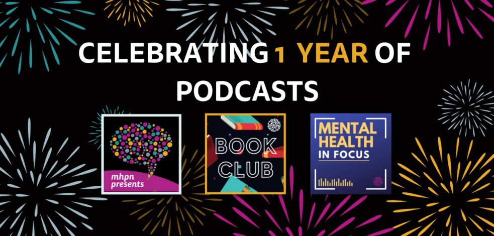 Celebration banner one year of MHPN podcasts